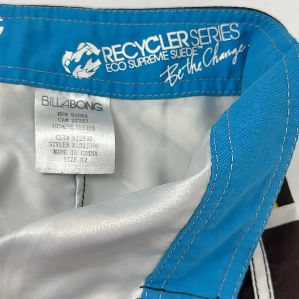 Men’s BILLABONG 32 USA Shark Fin Board Shorts Swim Trunks Polyester